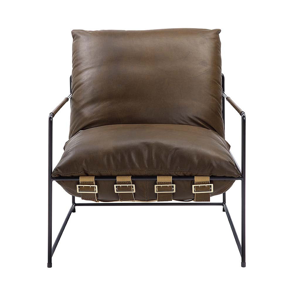 Oralia Saturn Top Grain Leather Accent Chair