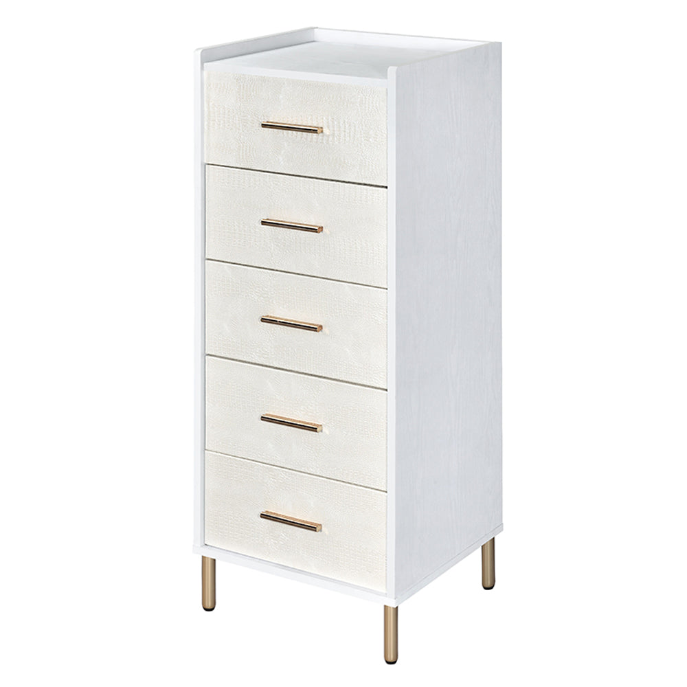 Myles White, Champagne & Gold Finish Jewelry Armoire