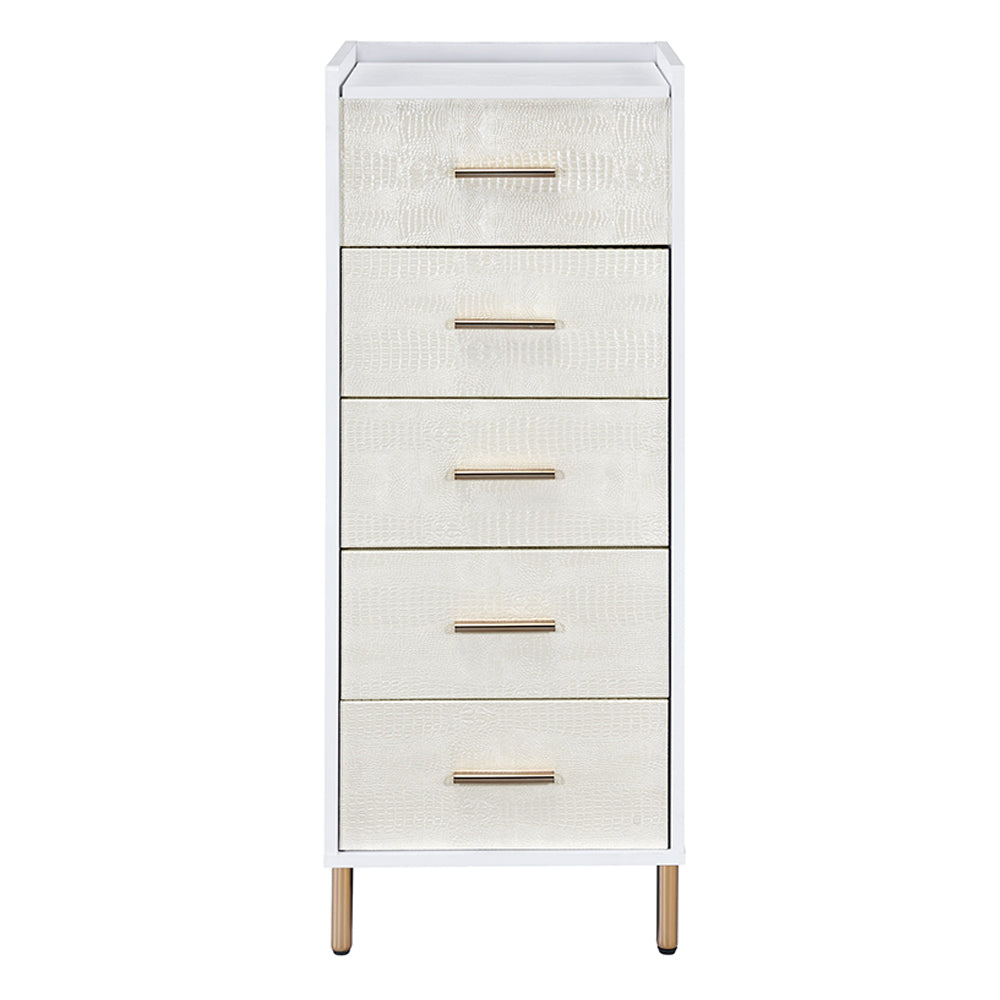 Myles White, Champagne & Gold Finish Jewelry Armoire