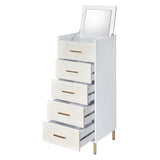 Myles White, Champagne & Gold Finish Jewelry Armoire