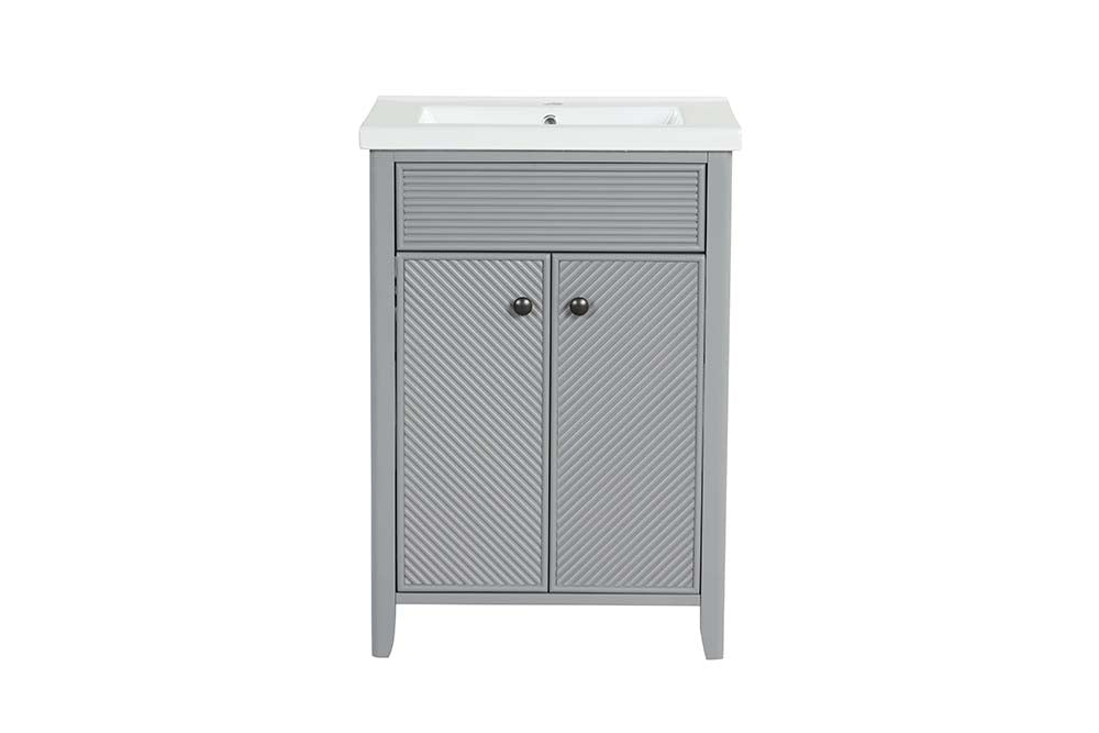 Eirlys Gray Finish Sink Cabinet