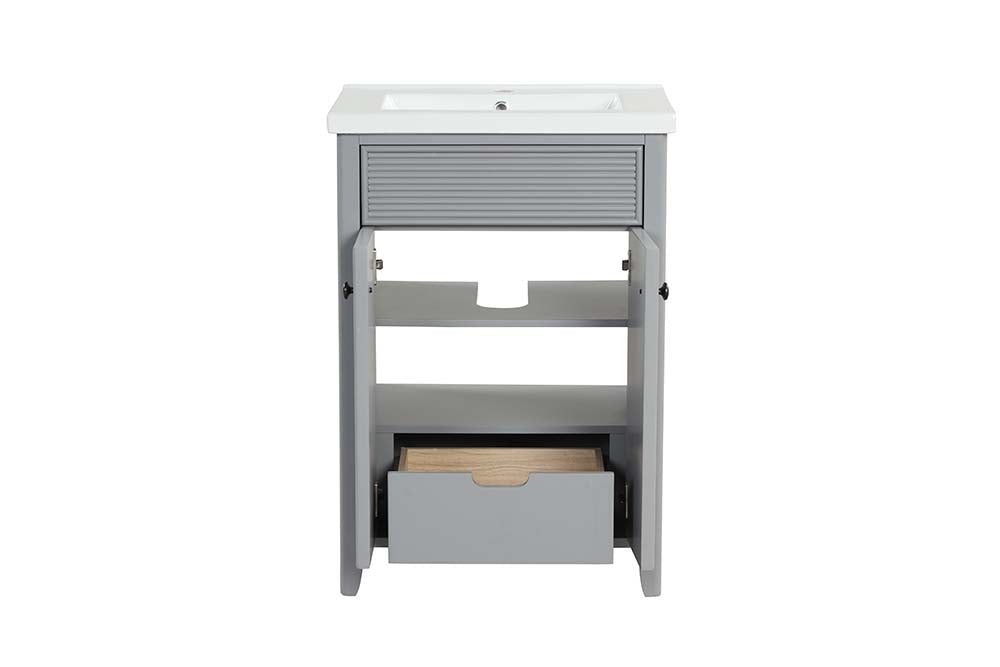 Eirlys Gray Finish Sink Cabinet