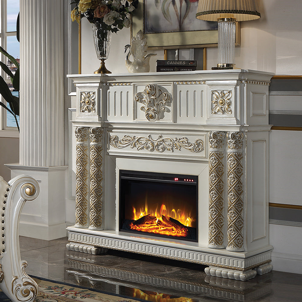 Vendom Antique Pearl Finish Fireplace