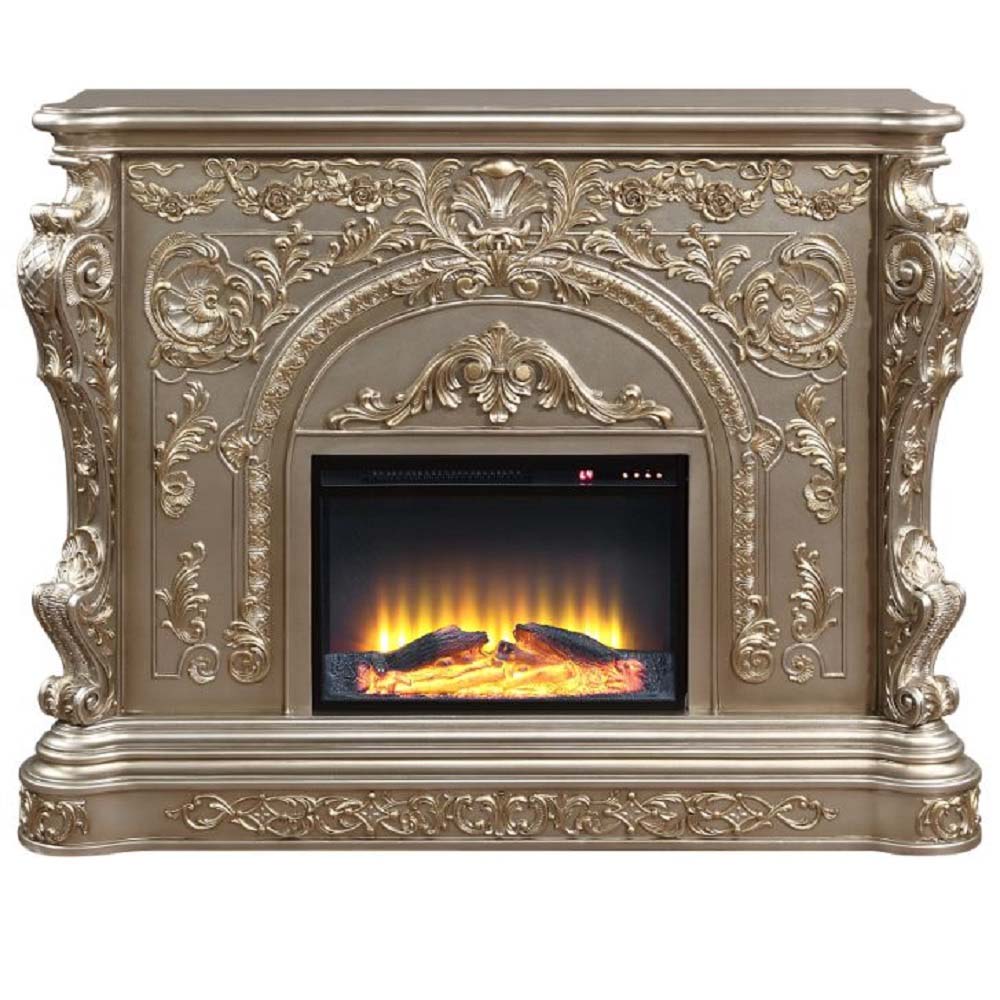 Zabrina Antique Silver Finish Fireplace