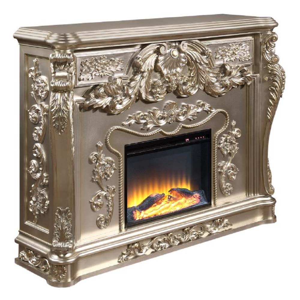 Zabrina Antique Silver Finish Fireplace