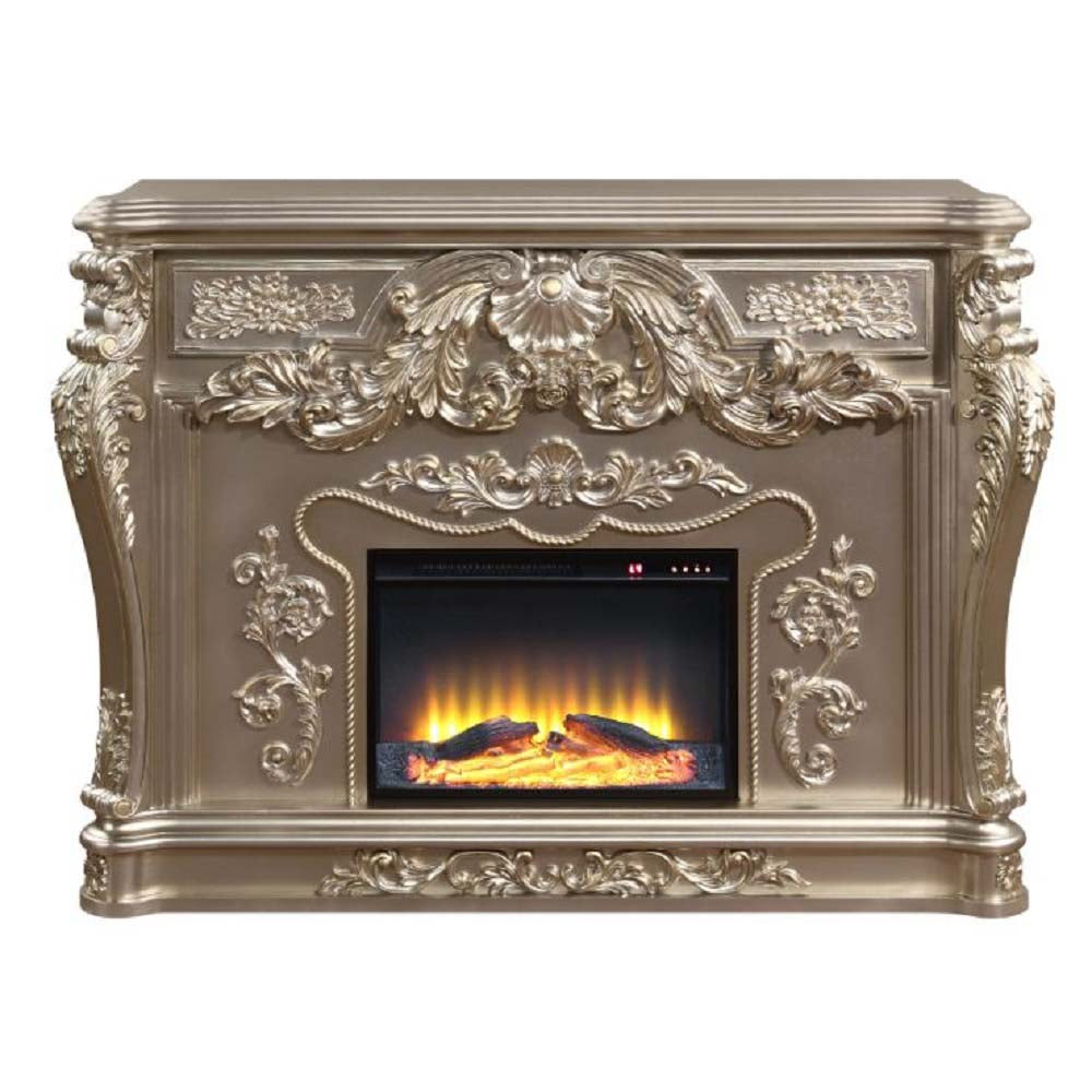 Zabrina Antique Silver Finish Fireplace