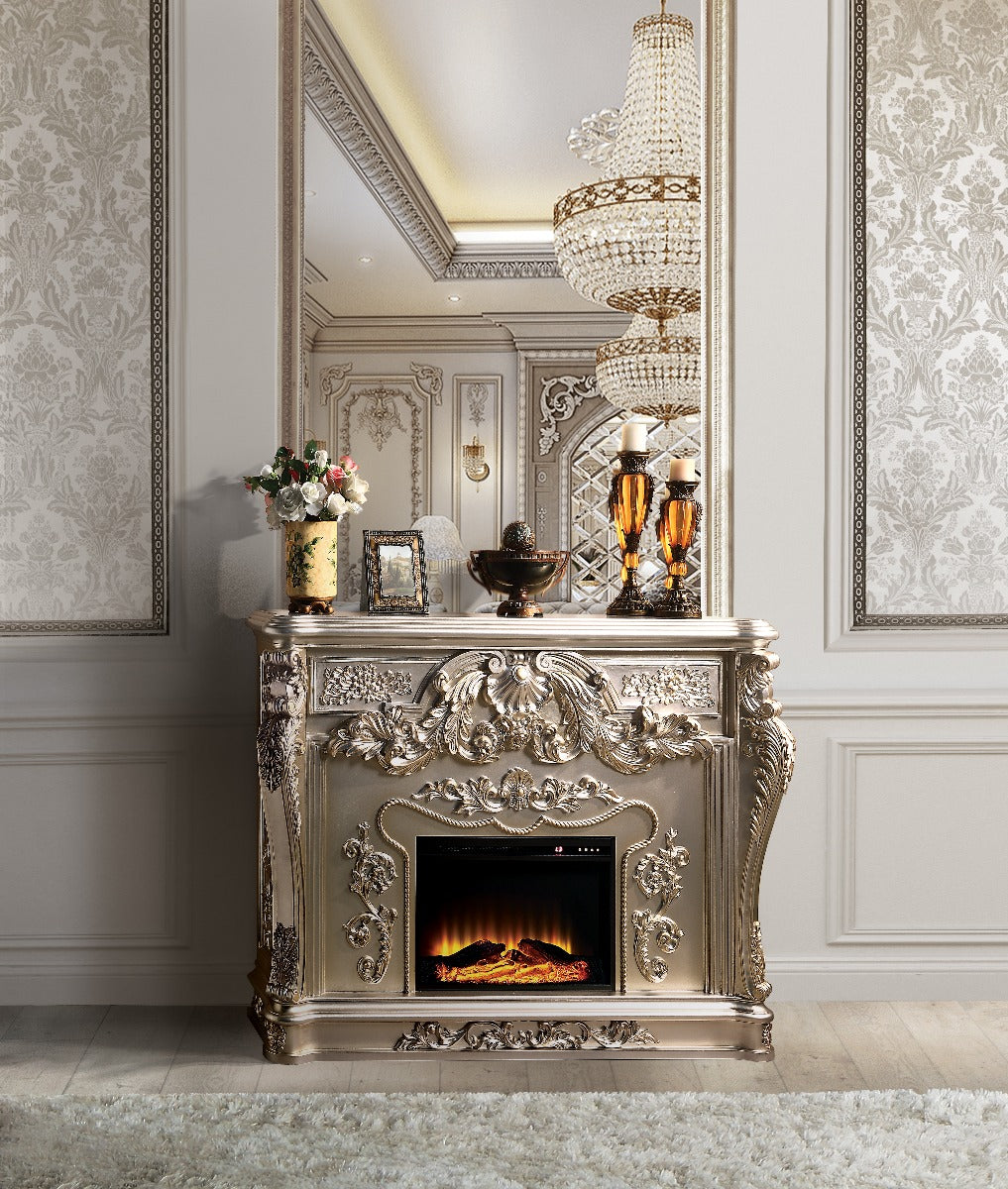 Zabrina Antique Silver Finish Fireplace