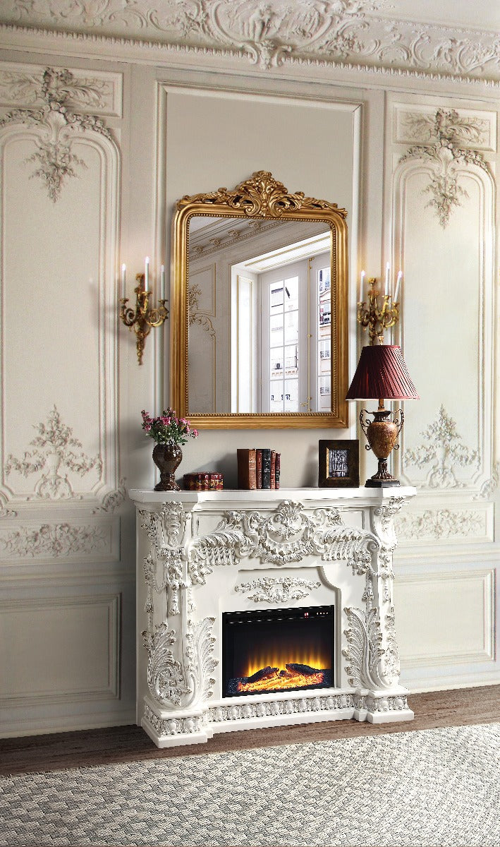 Zabrina Antique White Finish Fireplace