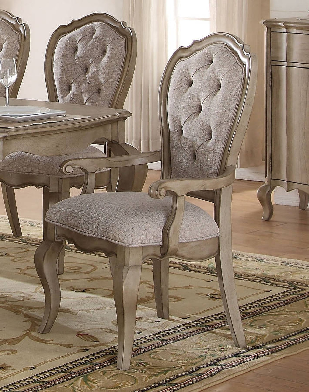 Acme Chelmsford 9 Piece Dining Set In Antique Taupe