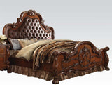 Acme Dresden Upholstered Bedroom Set in Cherry Oak