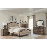 Court Brown Oak Queen Bed