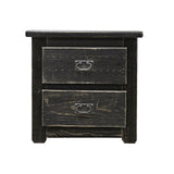 Ampelios Wire-Brushed Black Night Stand