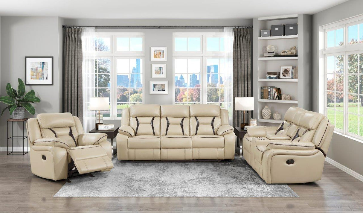 Amite Beige Double Reclining Living Room Set