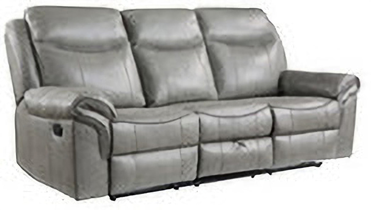 Aram Gray Glider Reclining Living Room Set With Center Drop Down Cup Holders