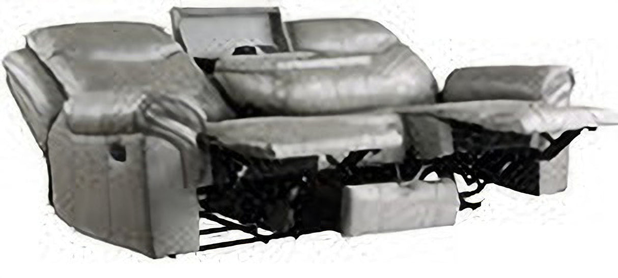 Aram Gray Glider Reclining Living Room Set With Center Drop Down Cup Holders