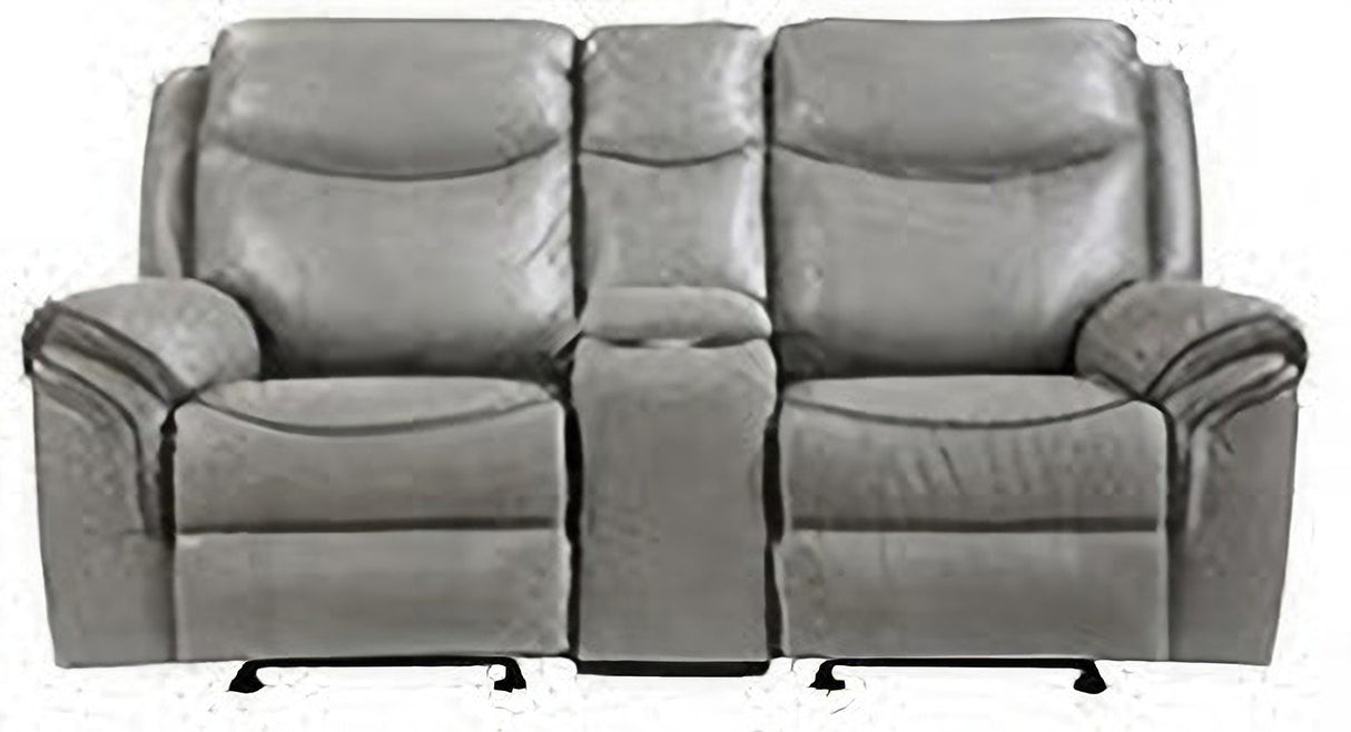 Aram Gray Glider Reclining Living Room Set With Center Drop Down Cup Holders