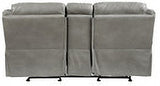 Aram Gray Glider Reclining Living Room Set With Center Drop Down Cup Holders