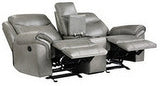 Aram Gray Glider Reclining Living Room Set With Center Drop Down Cup Holders