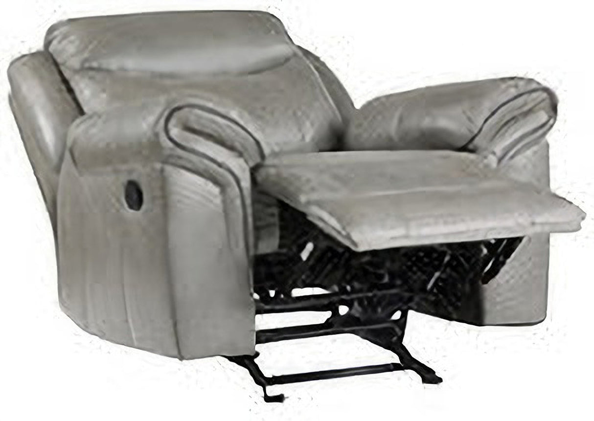 Aram Gray Glider Reclining Living Room Set With Center Drop Down Cup Holders