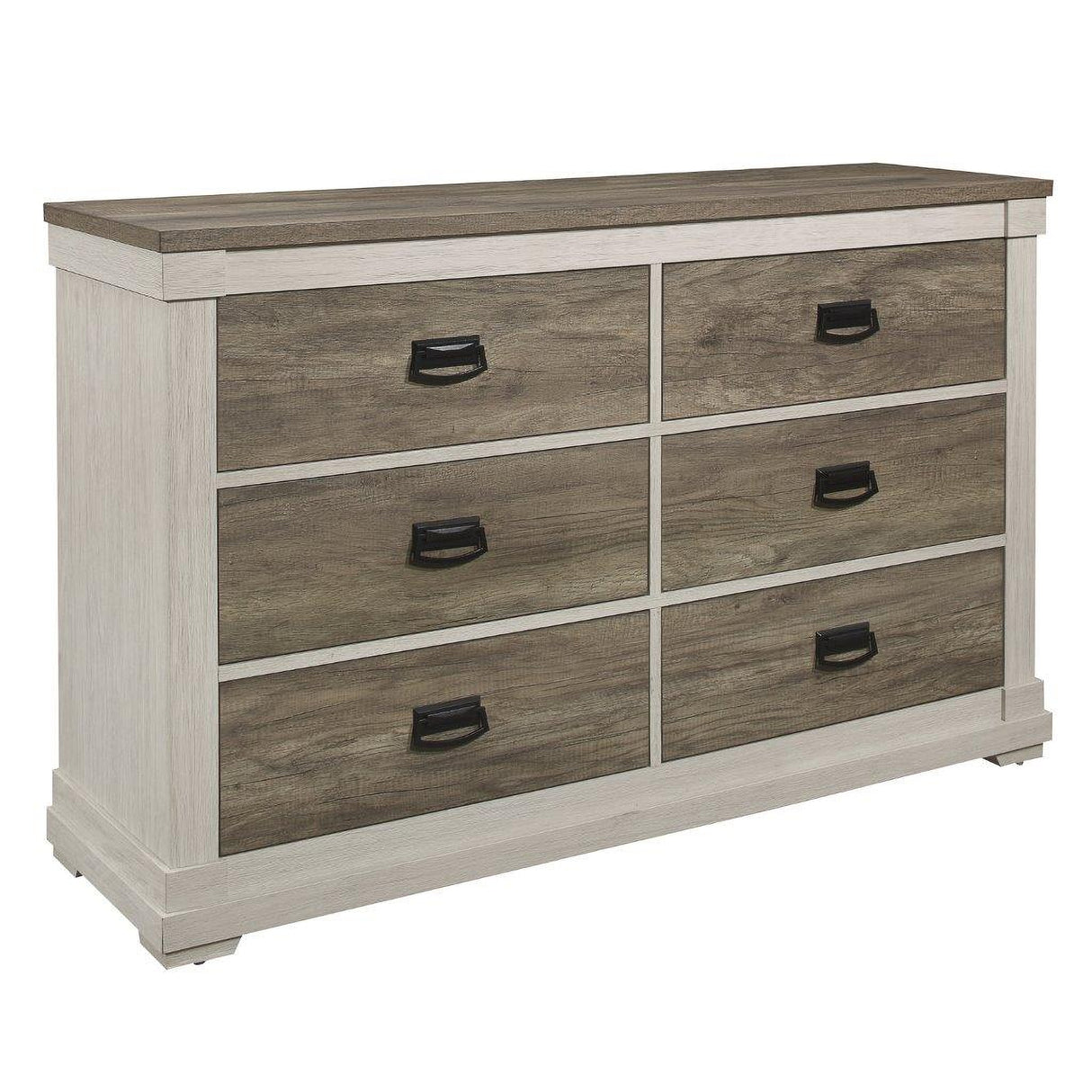 Arcadia White And Weathered Gray Youth Panel Bedroom Set