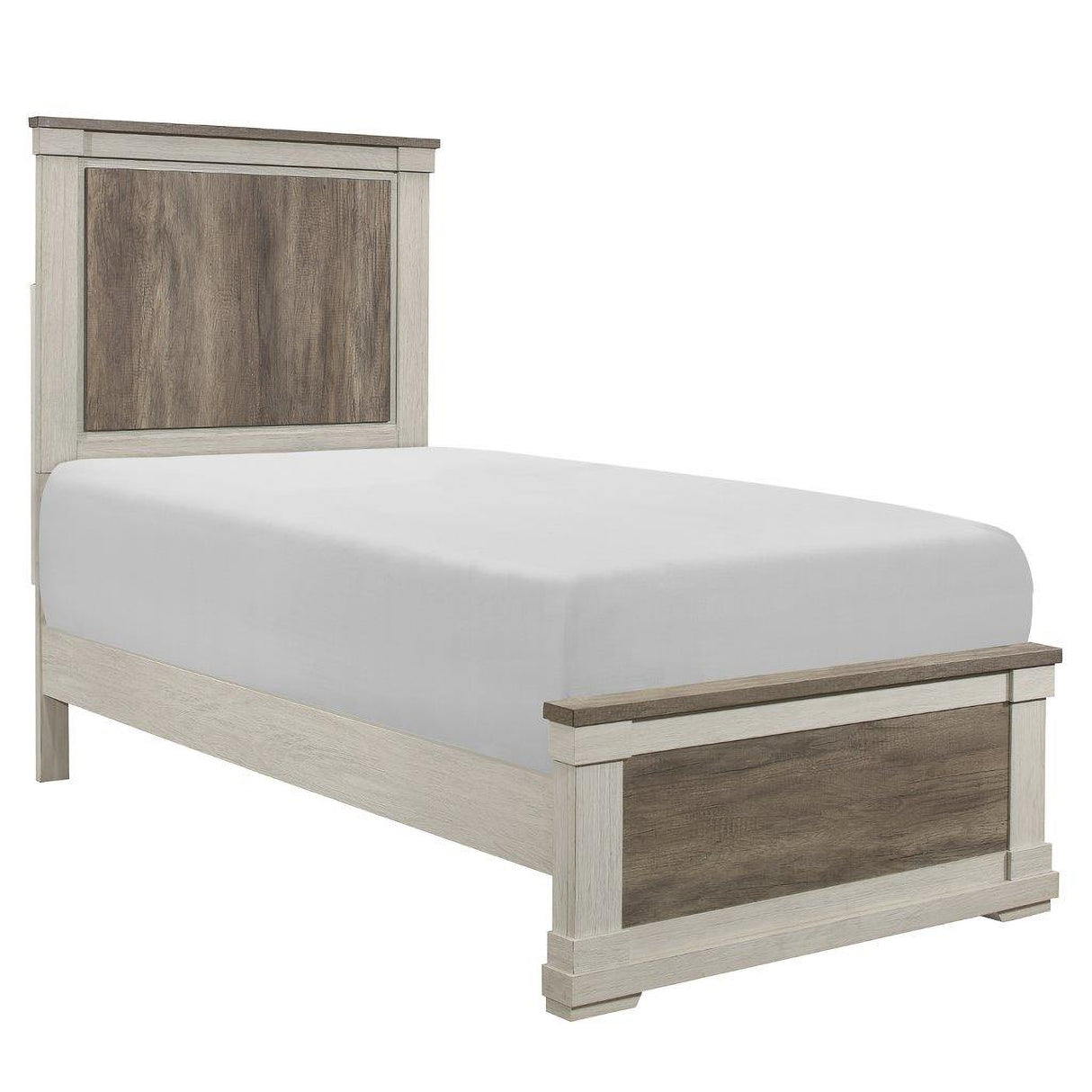 Arcadia White And Weathered Gray Youth Panel Bedroom Set