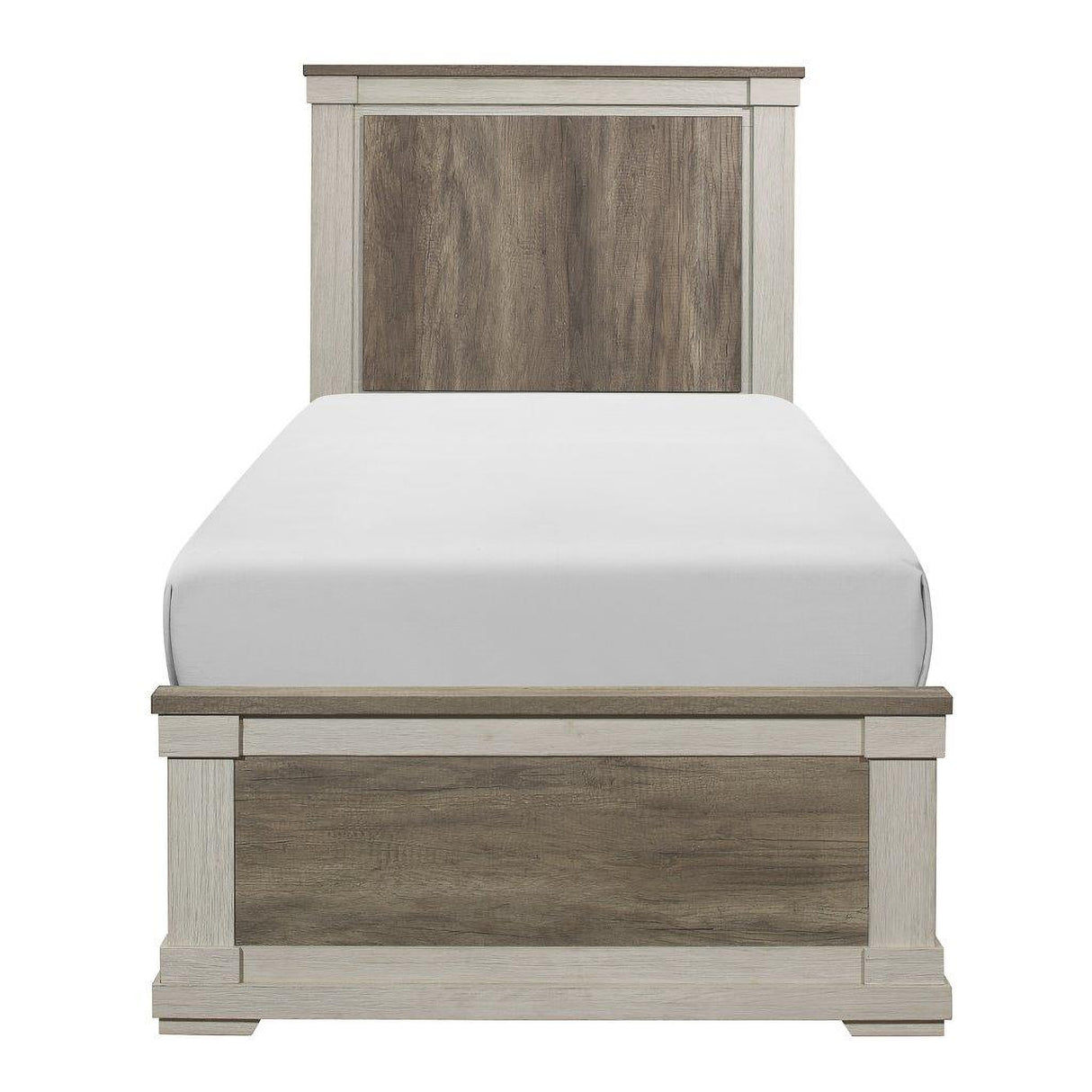 Arcadia White And Weathered Gray Youth Panel Bedroom Set