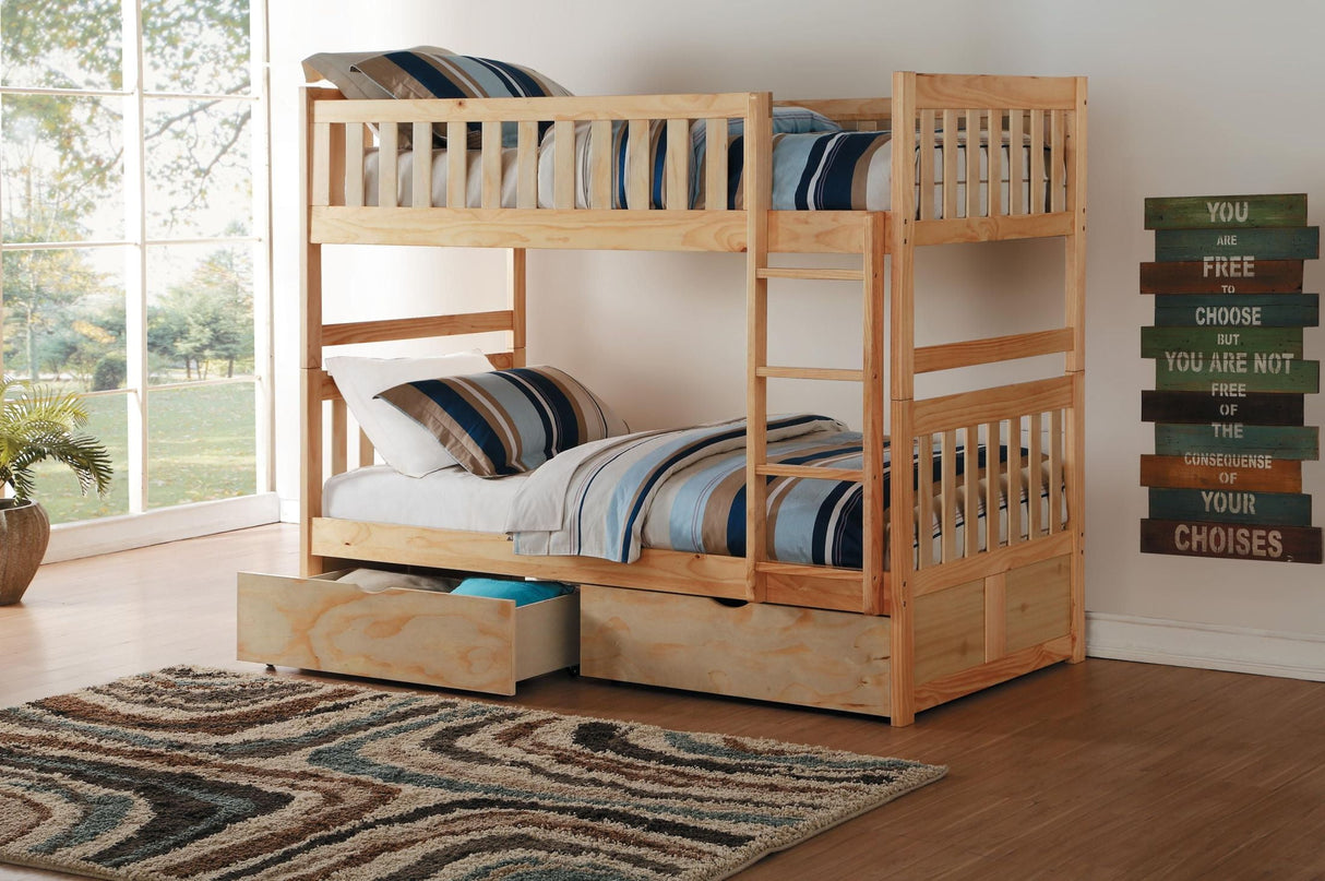 Bartly Pine Youth Bunk Bedroom Set With Storage