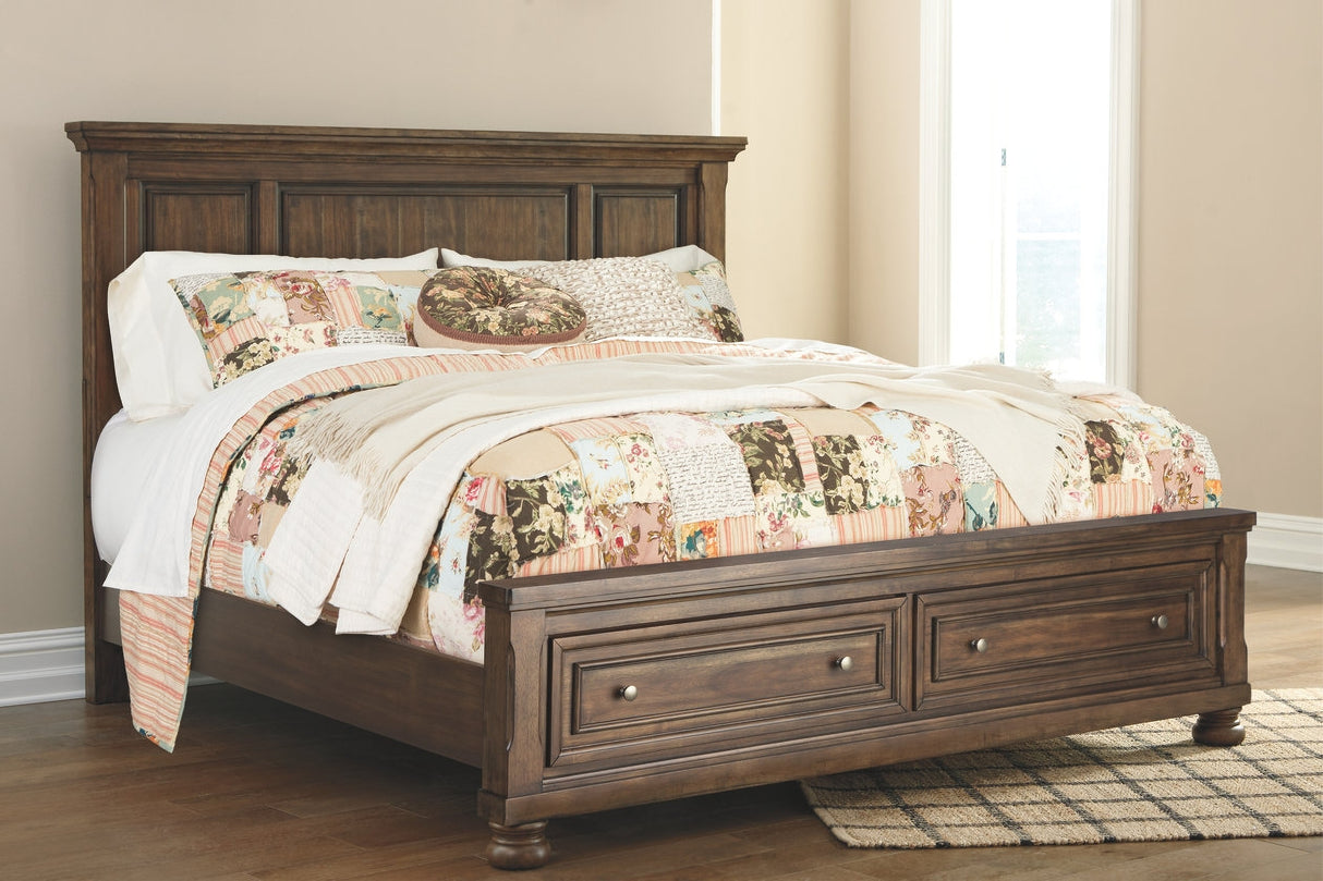 Flynnter Medium Brown Panel Storage Bedroom Set