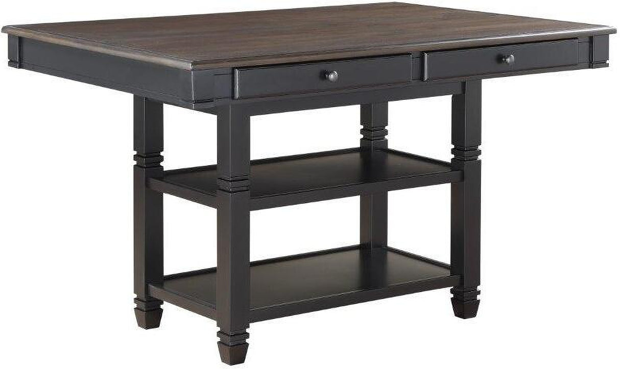 Baywater Natural And Black Counter Height Dining Room Set