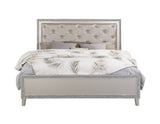 Sliverfluff Synthetic Leather & Champagne Finish Eastern King Bed