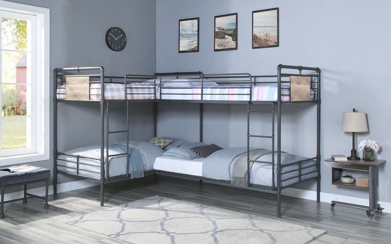 Cordelia Sandy Black, Dark Bronze Hand-Brushed Finish Twin/Twin Bunk Bed