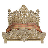 Seville Synthetic Leather & Gold Finish Eastern King Bed