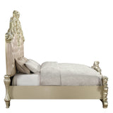 Vatican Synthetic Leather , Light Gold & Champagne Silver Finish Eastern King Bed