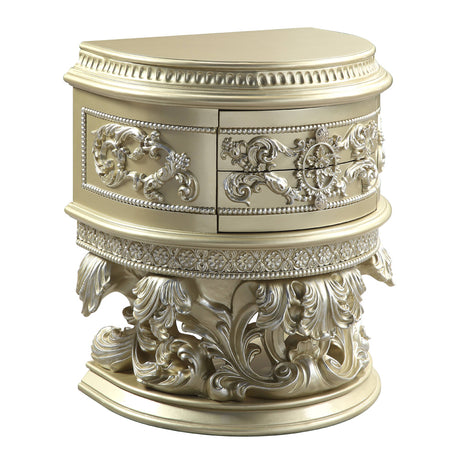 Vatican Champagne Silver Finish Nightstand