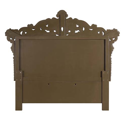 Constantine Synthetic Leather , Light Gold, Brown & Gold Finish Eastern King Bed