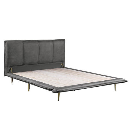 Metis Gray Top Grain Leather Eastern King Bed