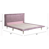 Metis Pink Top Grain Leather Eastern King Bed