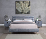 Doris Gray Top Grain Leather Eastern King Bed