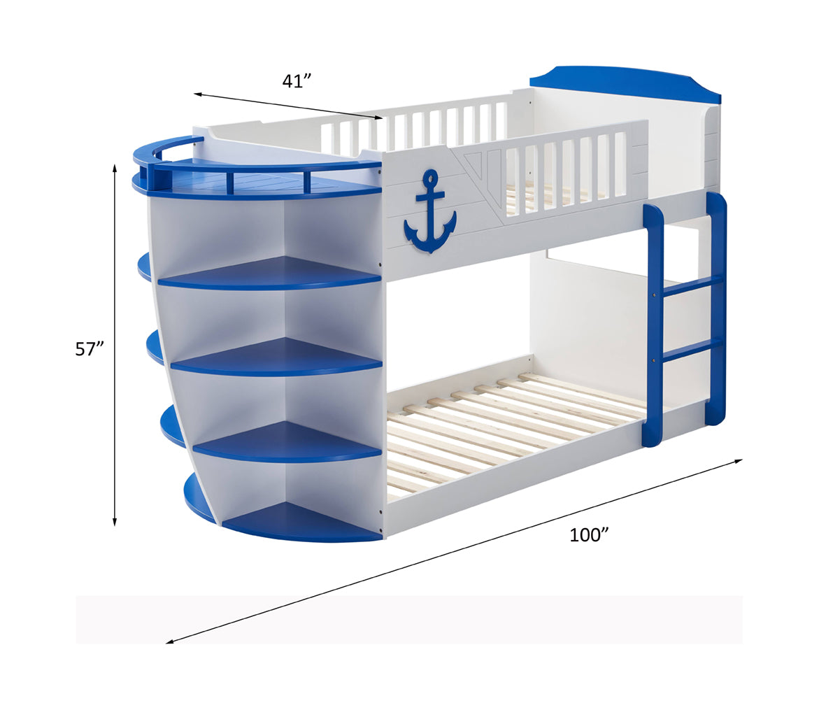 Neptune Sky Blue & White Finish Bunk Bed