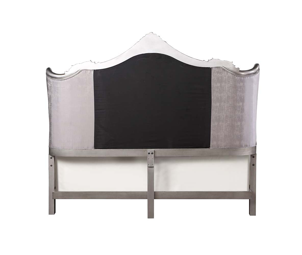 Ausonia Velvet & Antique Platinum Finish Eastern King Bed