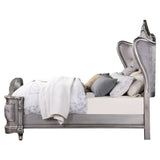 Ausonia Velvet & Antique Platinum Finish Queen Bed