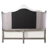 Ausonia Velvet & Antique Platinum Finish Queen Bed