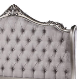 Ausonia Velvet & Antique Platinum Finish Queen Bed