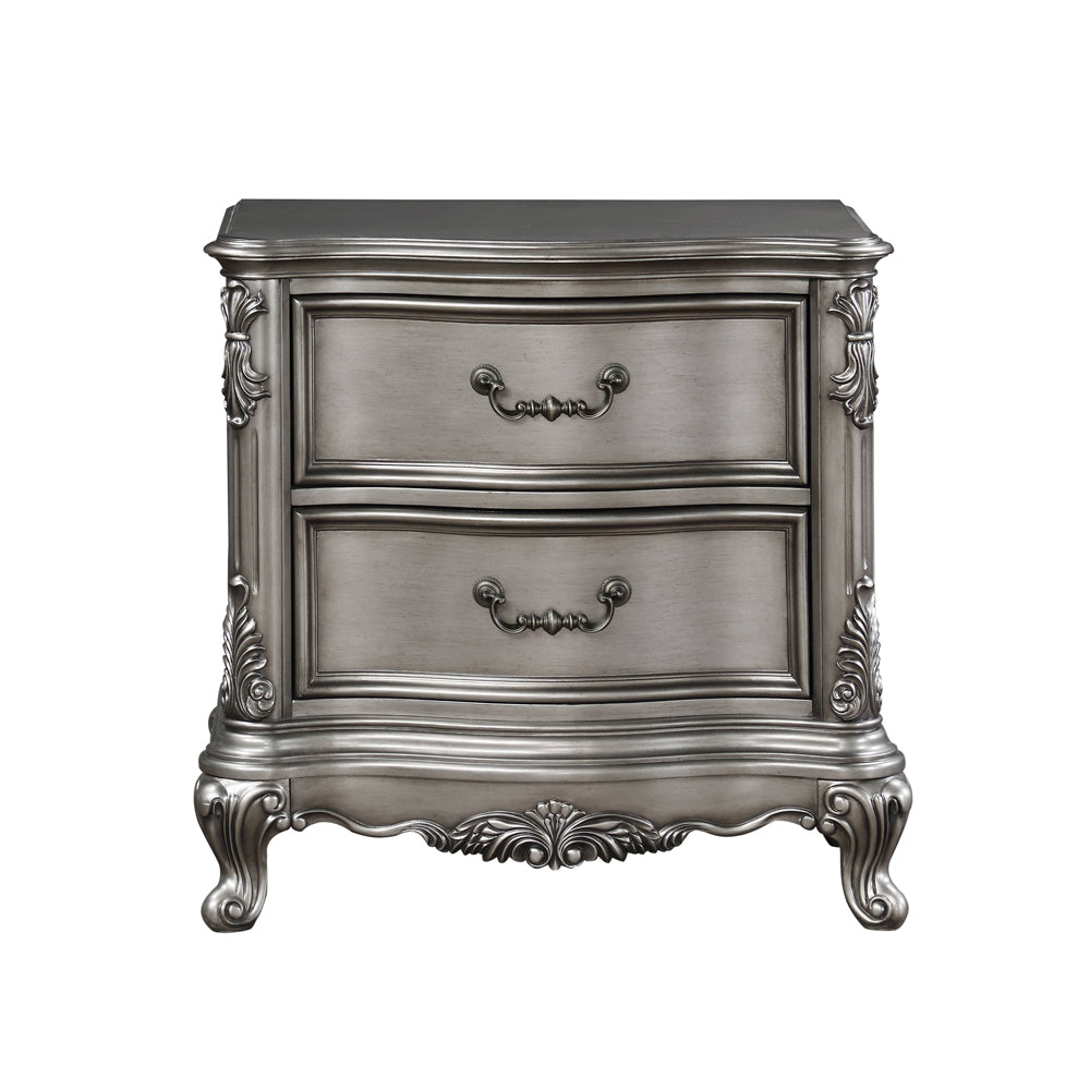 Ausonia Antique Platinum Finish Nightstand