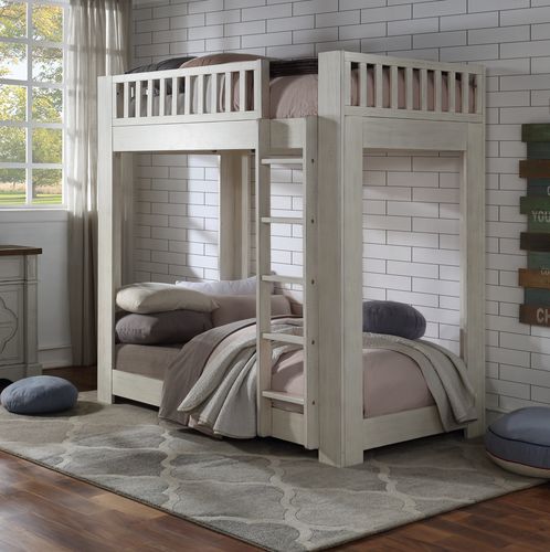 Cedro Weathered White Finish Bunk Bed