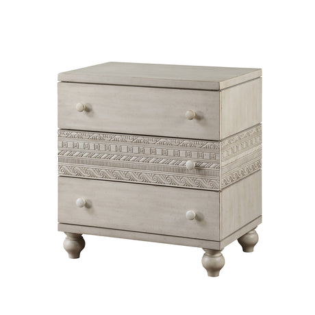 Roselyne Antique White Finish Nightstand