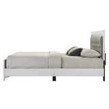 Casilda Gray Synthetic Leather & White Finish Eastern King Bed