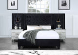 Damazy Black Velvet Eastern King Bed