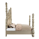 Danae Synthetic Leather , Champagne & Gold Finish Eastern King Bed