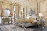 Danae Synthetic Leather , Champagne & Gold Finish Eastern King Bed